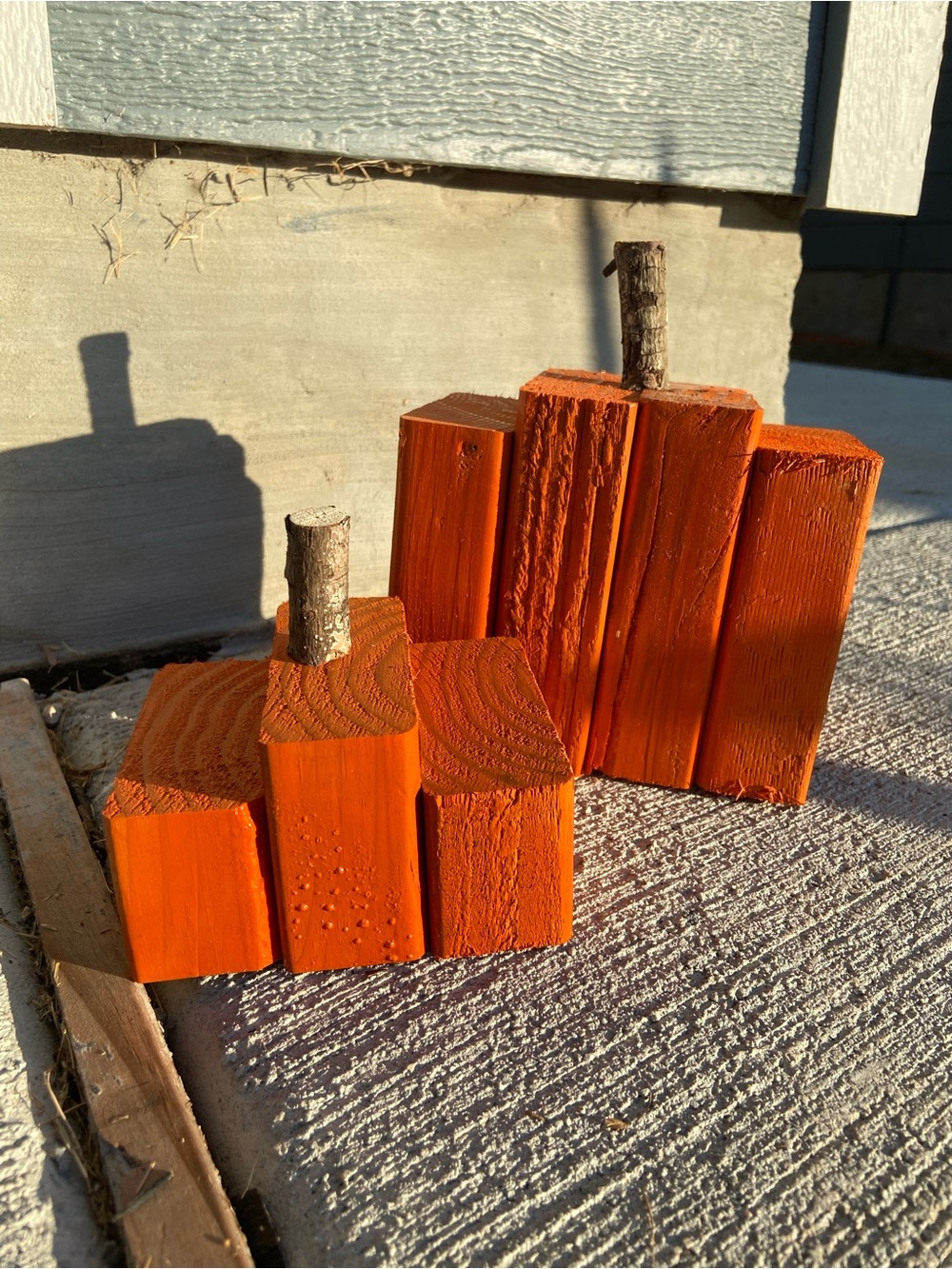 Handcrafted Orange Wooden Pumpkin Decor - Home Accents